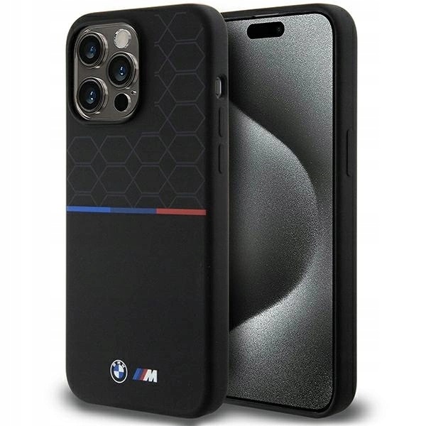 Pouzdro Bmw M Silicone Pattern MagSafe pro iPhone 15 Pro Max černé