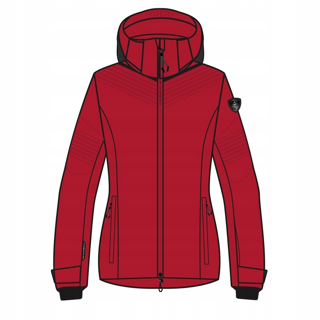 Bunda EA7 Cortina Embossed Toray Jkt Červená, velikost L