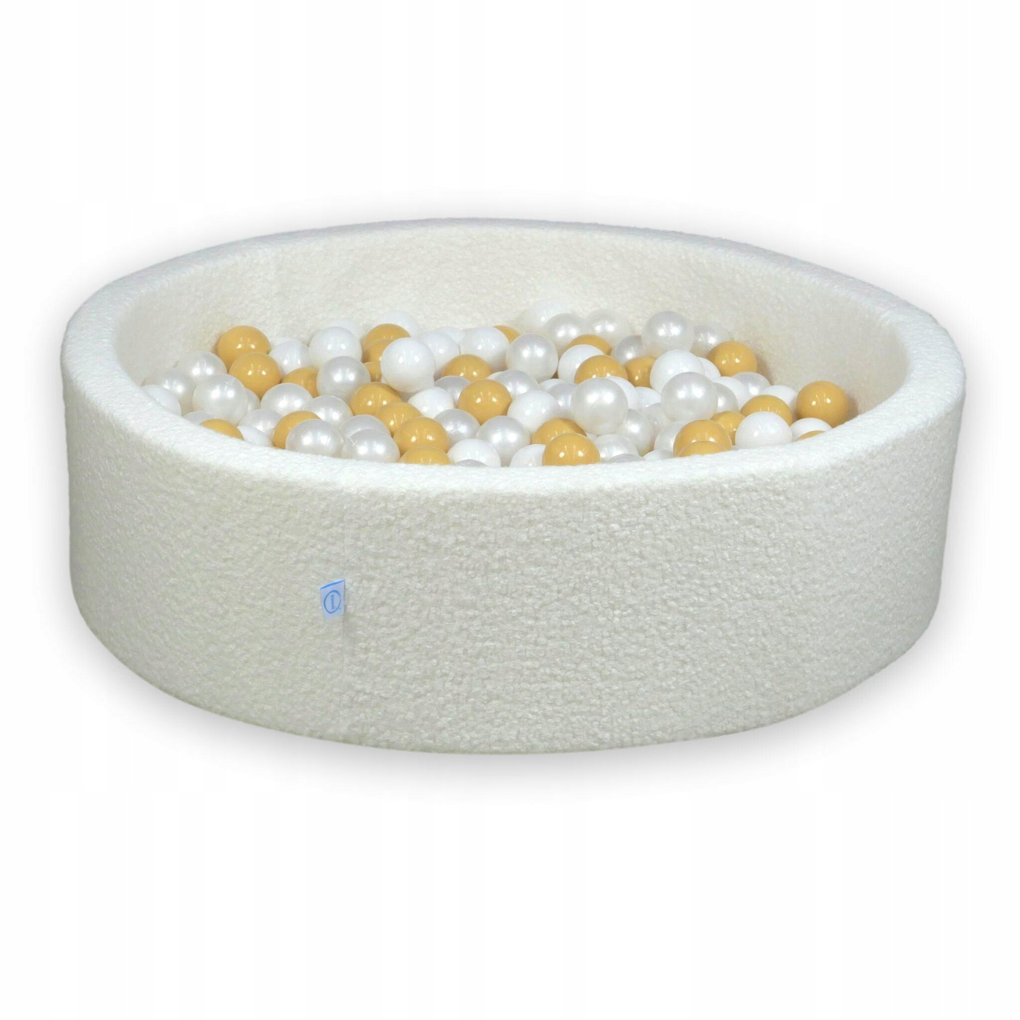 Suchy basen 110x30 Boucle Biały 400 piłek: białe,perłowe,beżowe