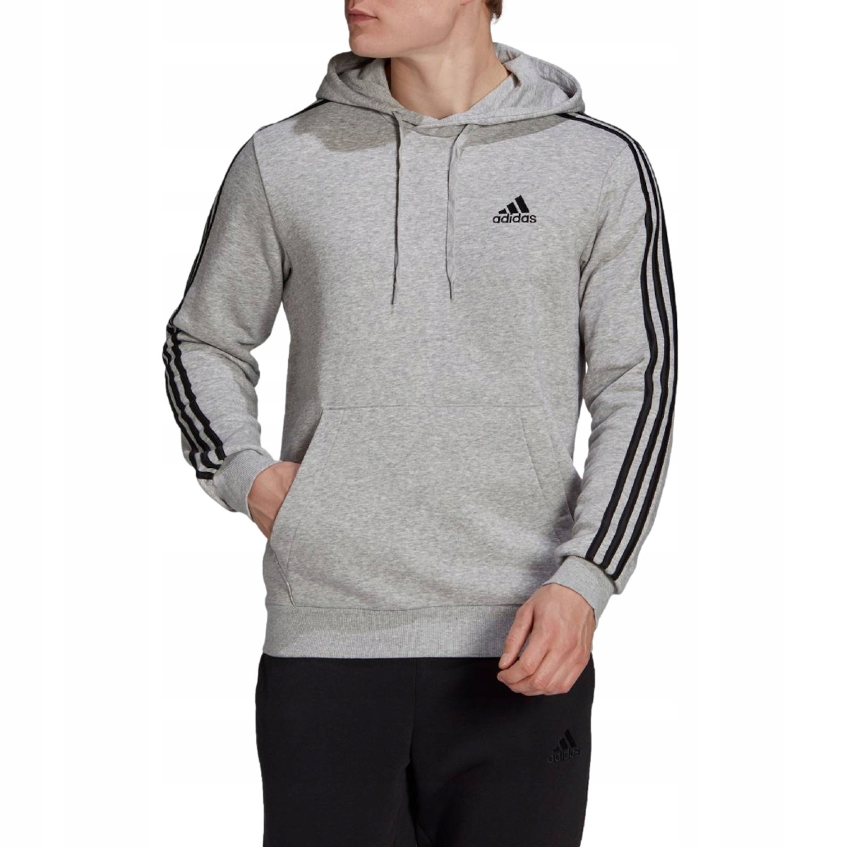 Pánská mikina adidas GK9084 3S Fl Hd Šedá M