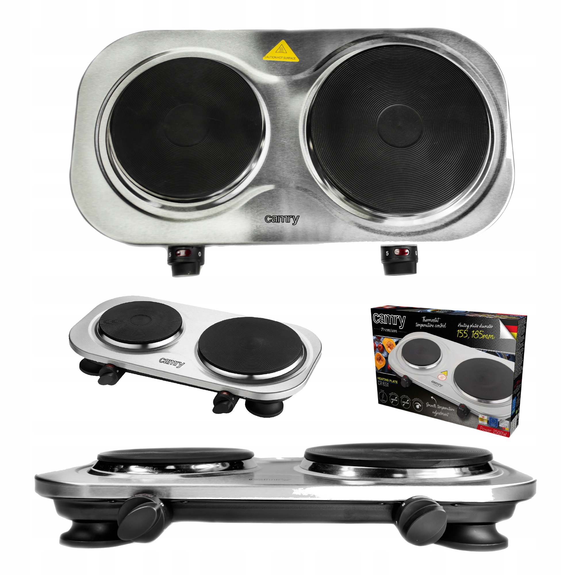 Kuchenka Elektryczna Turystyczna Przenośna Płyta Dwupalnikowa Na Prąd 2500W