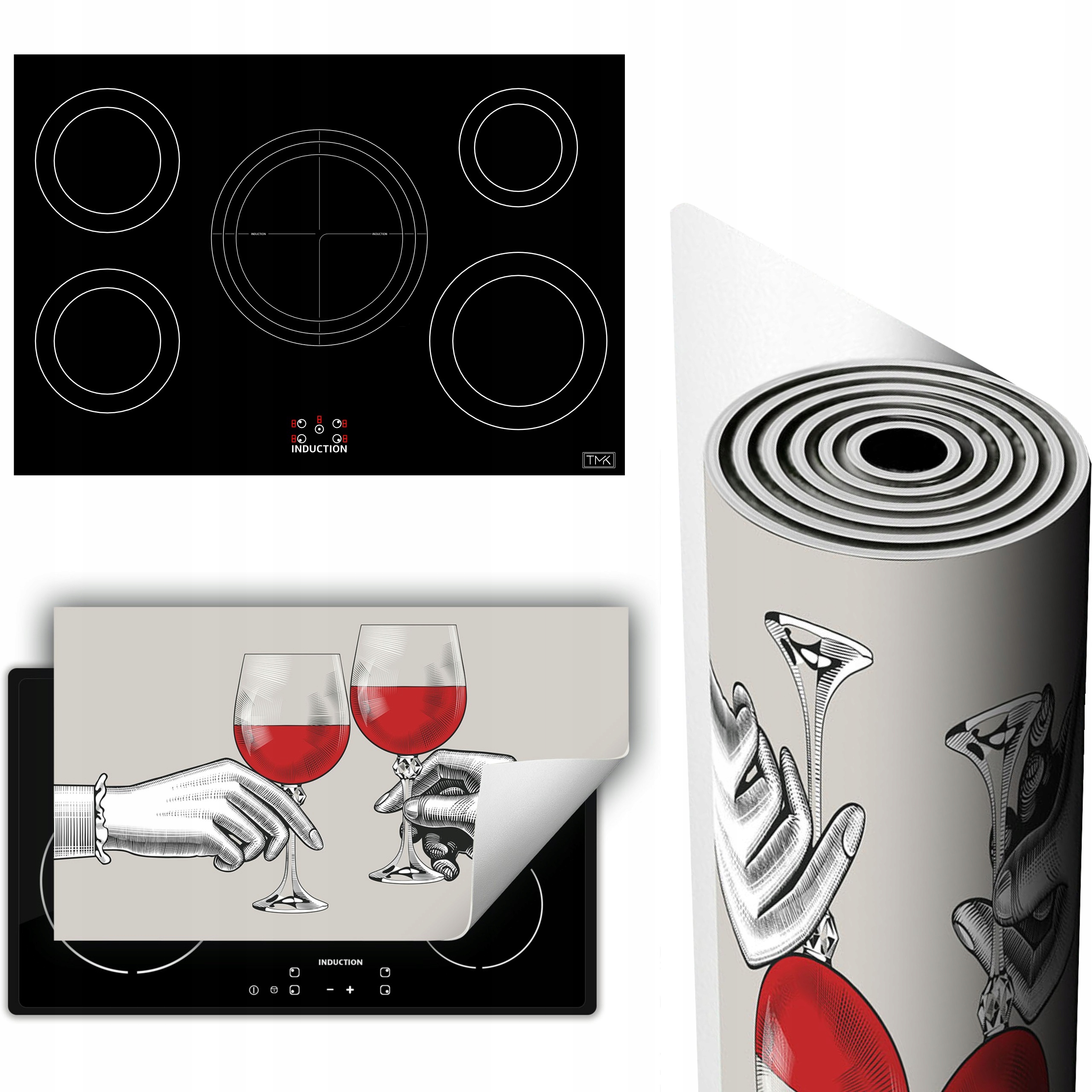 Vinylová Podložka Na Ochranu Sporáku Desky 90x52 šedá víno