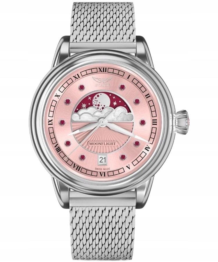 Dámské hodinky Aviator Moonflight Gemstone Edition Ruby Limited Edition