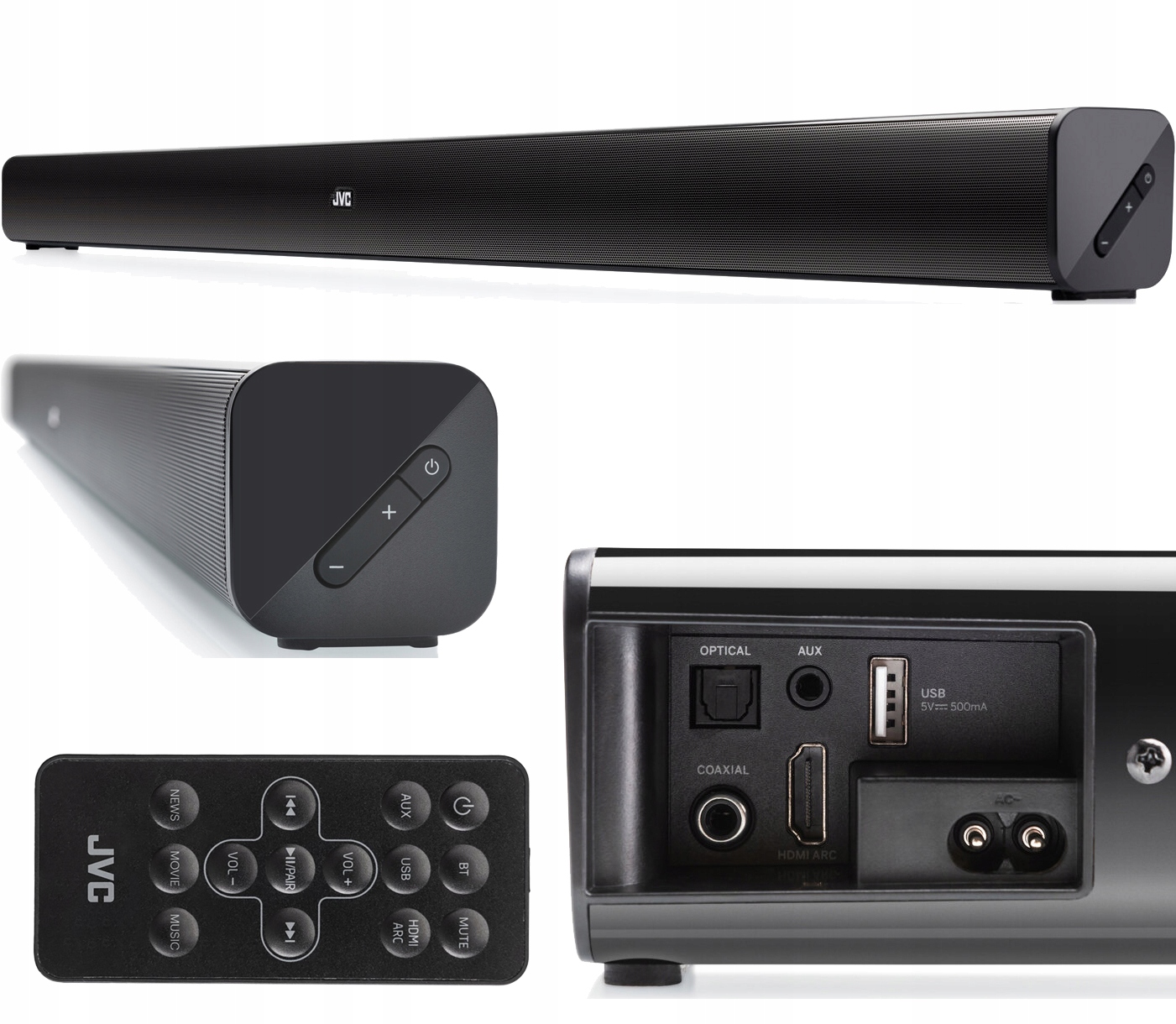 Jvc Soundbar 2.0 100W Bluetooth Hdmi Arc Usb Aux Do Telewizora