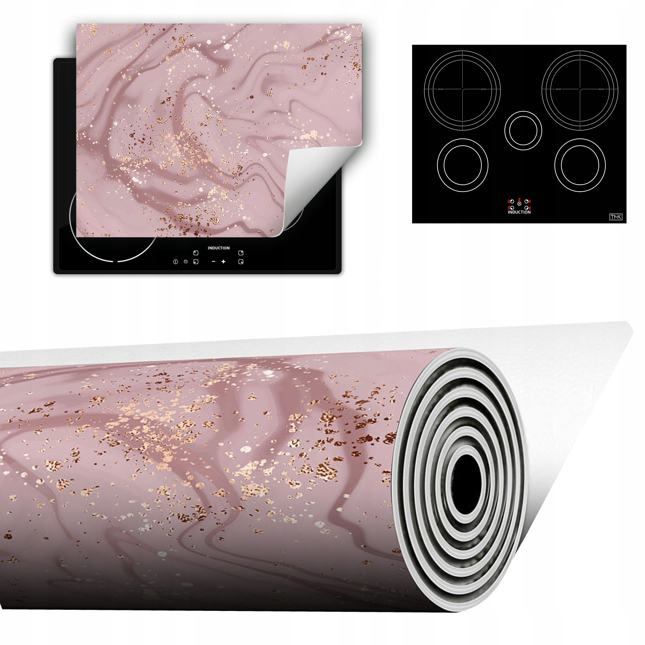 Vinylová Podložka Do Kuchyně Více Místa 70x52 Růžová mramor