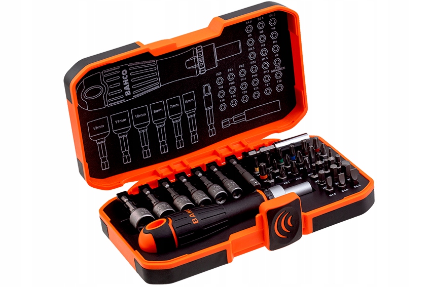 Bit Koncovka Torx Ph Pz Hex Nástavec Bahco Mcování 1/4" Sada 36 dílů