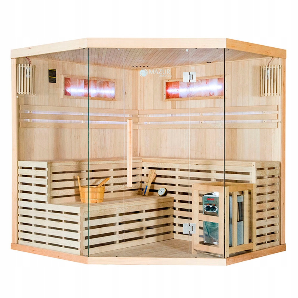 Sauna Sucha Fińska Z Piecem Harvia 8 Kw I Kamieniem Solnym 200X200X200CM