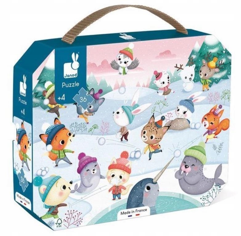 

Zabawa na śniegu puzzle w walizce 36 el.Janod 4+
