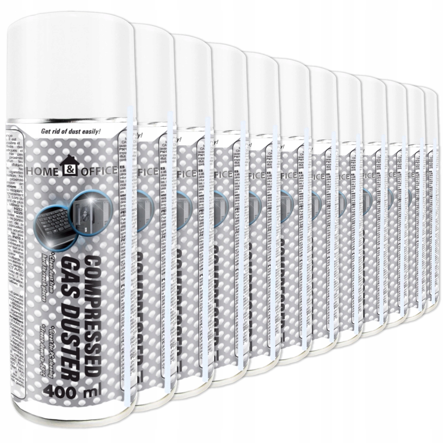 12 x Stlačený Vzduch 400 ml Čištění Elektroniky Odstraňování Prachu Notebook