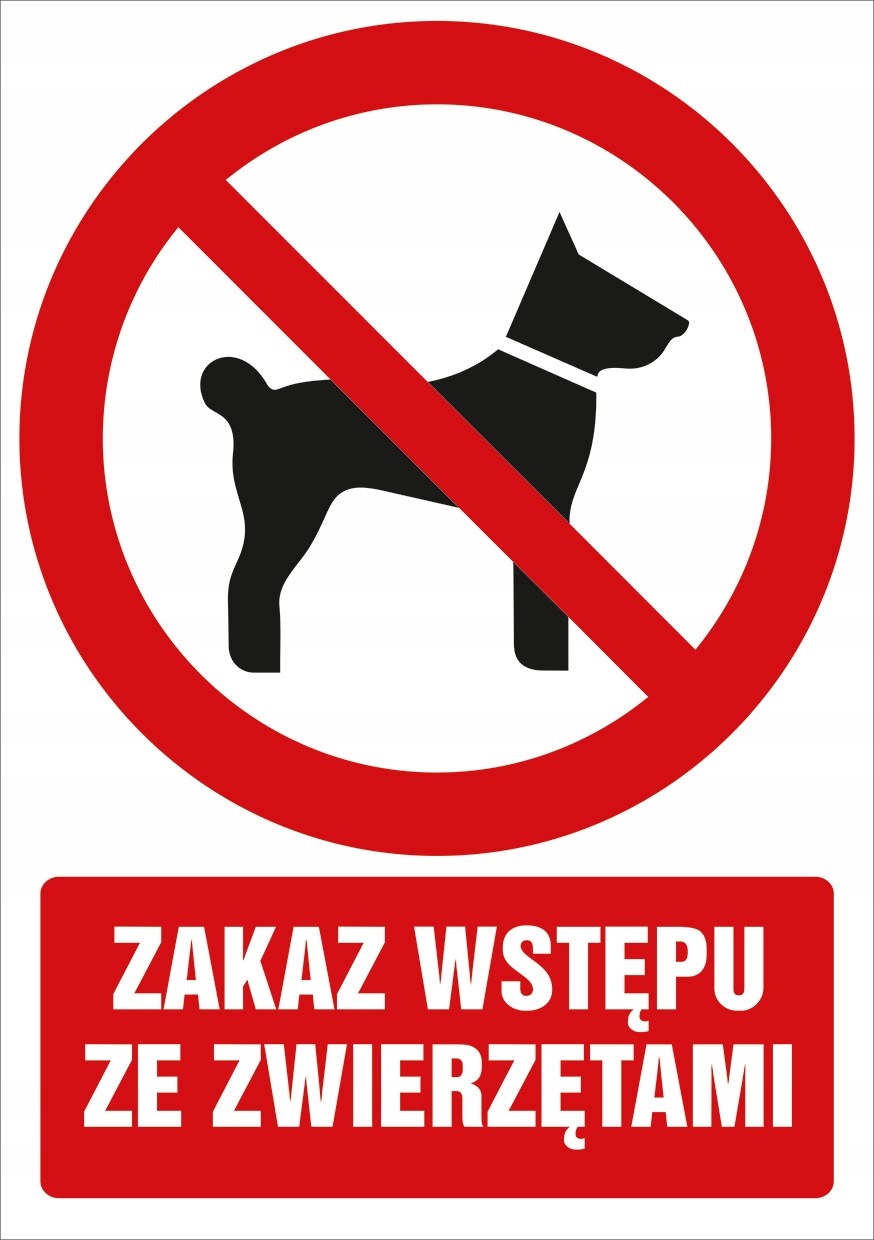 

Naklejka Zakaz Wprowadzania Zwierząt A5 Bhp