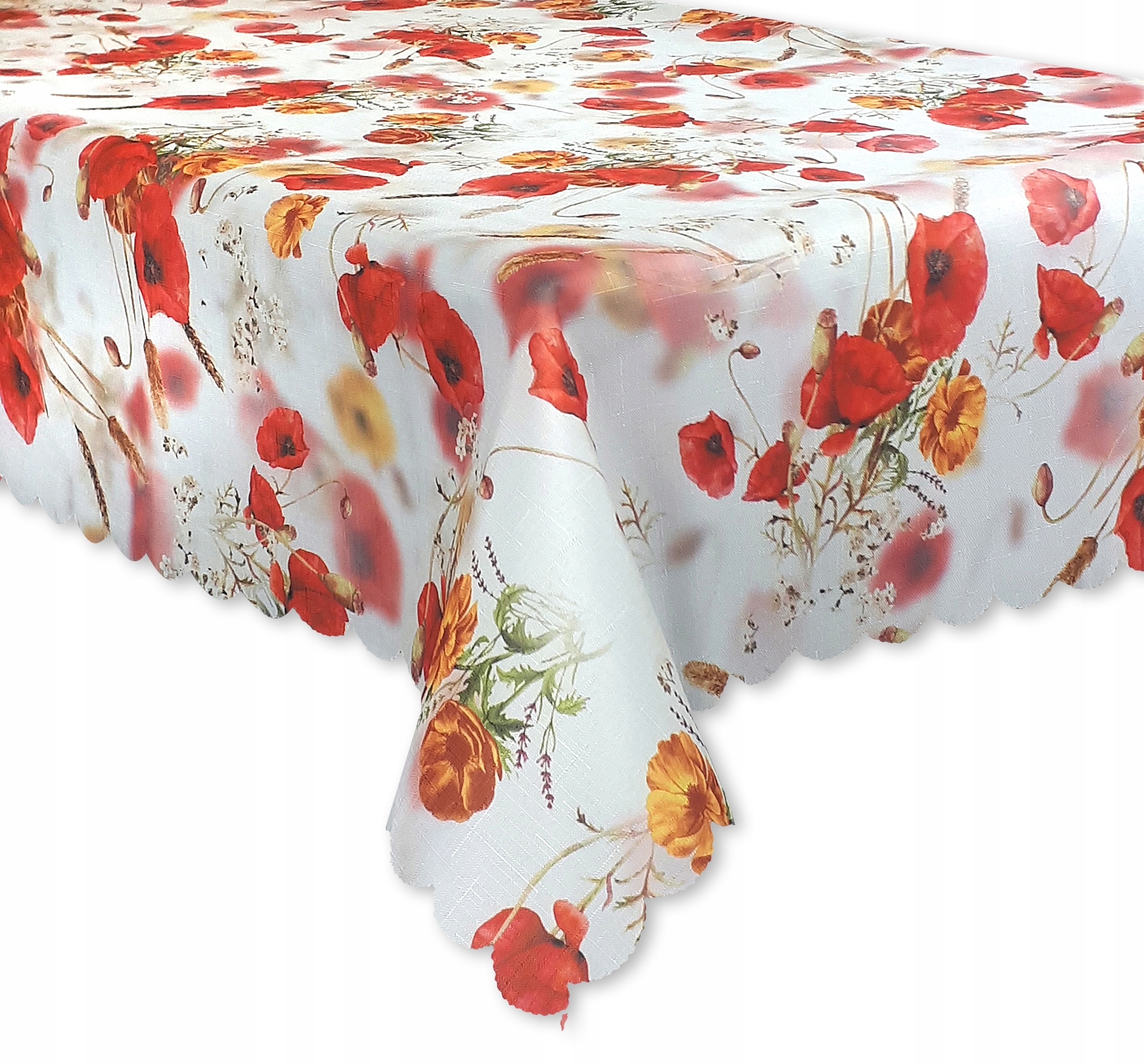 Obrus Plamoodporny Maki 120x200 liście kwiaty