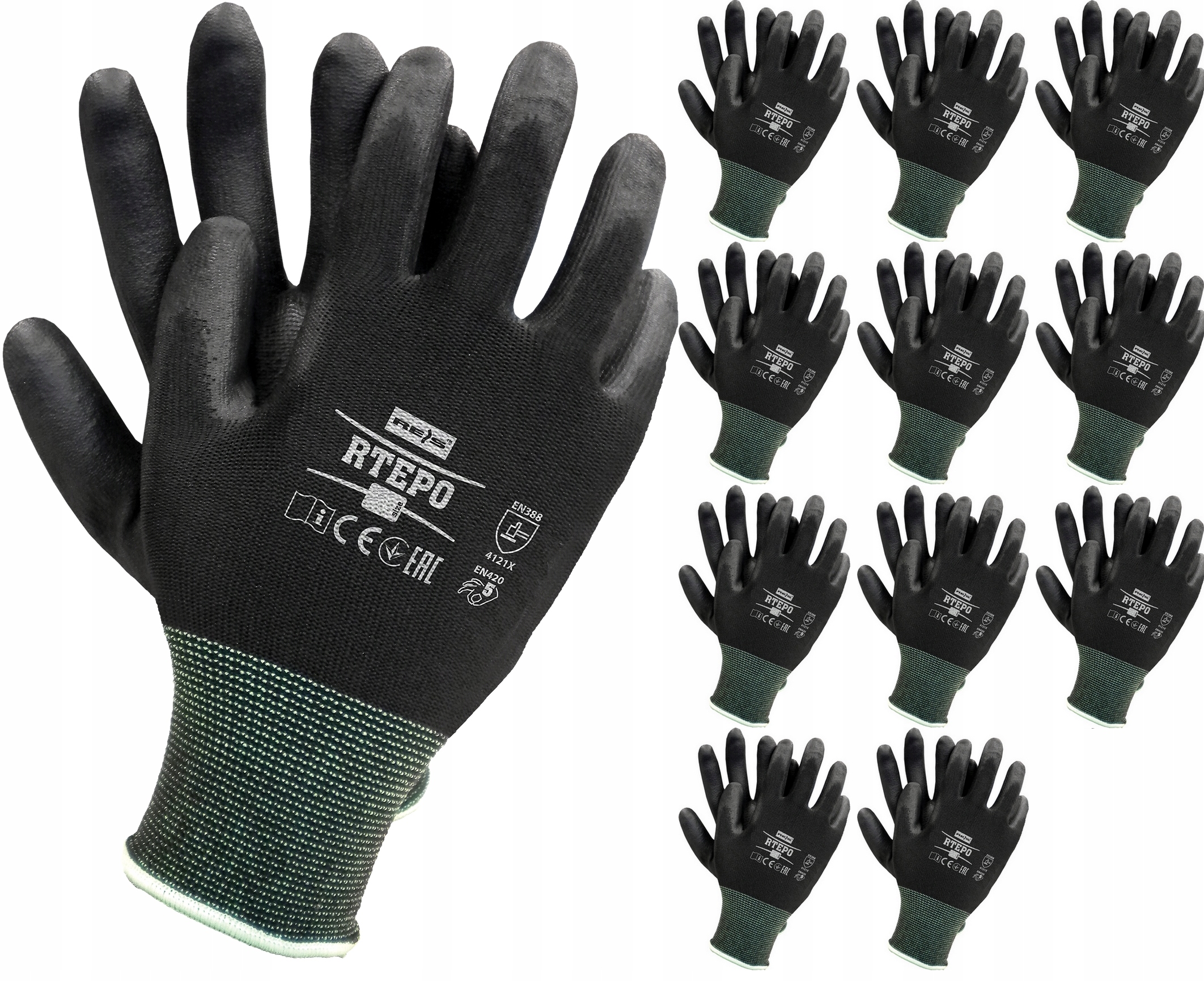 

Rękawiczki Poliuretanowe Ochronne 7-S 12 Par