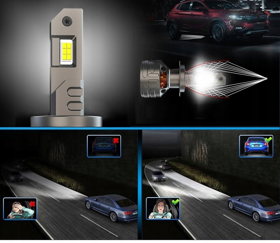 ŻARÓWKI H1 LED CANBUS X-KRONOS BARDZO MOCNE BIAŁE ŚWIATŁO 36000LM 160W Trwałość 50000 h