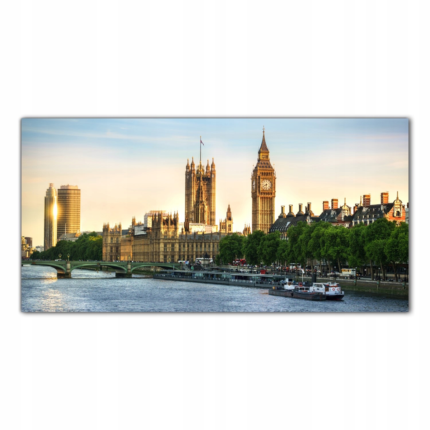 Londýn Big Ben Hodiny 100x50 Kuchyňské skleněné panely