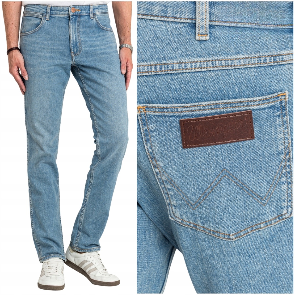 Wrangler Greensboro Airy Blue letní jednoduché pánské džínové kalhoty W31 L30