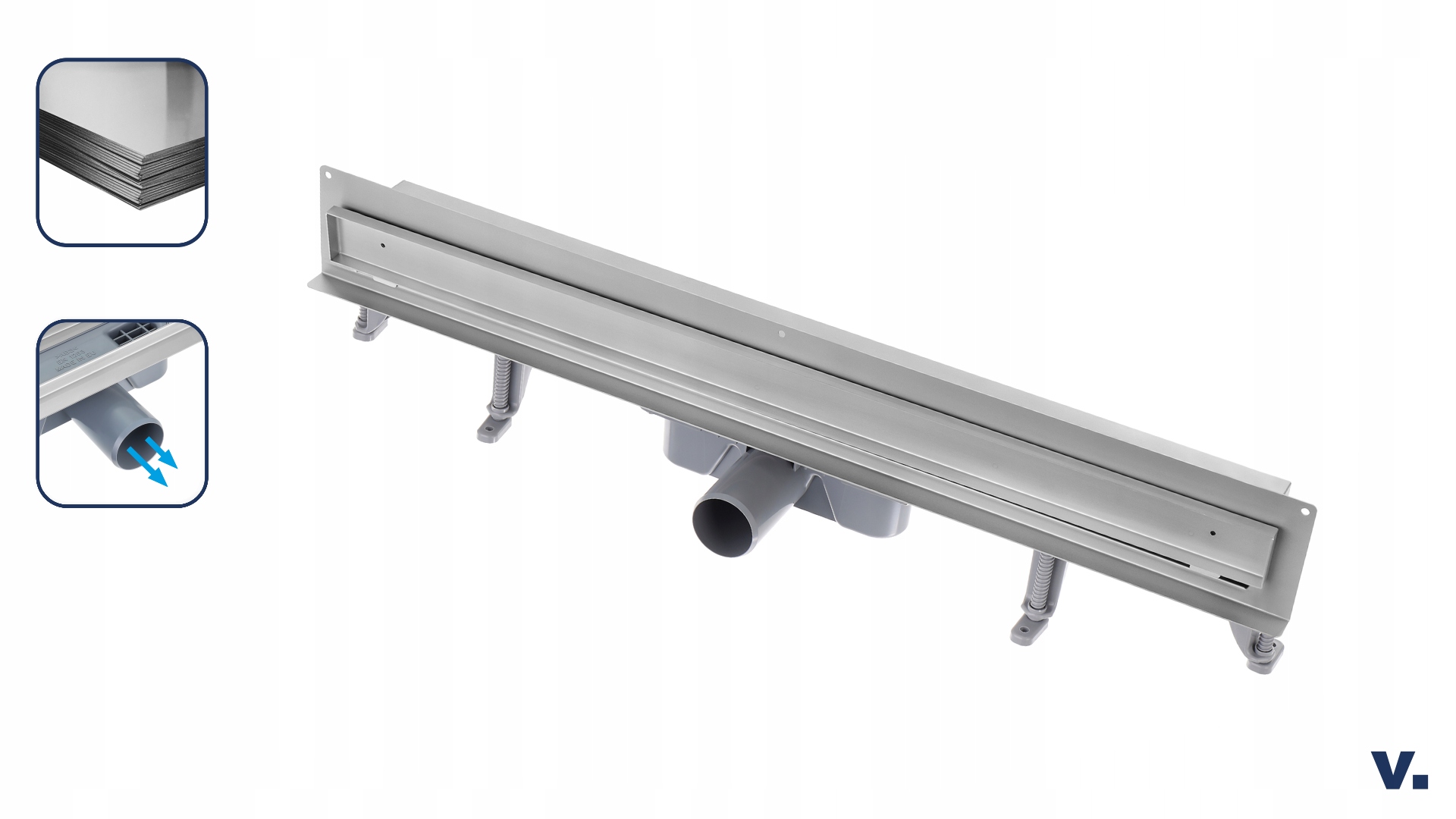 Odpływ liniowy ścienny VOGI pod płytkę - 50 cm Marka Vogi