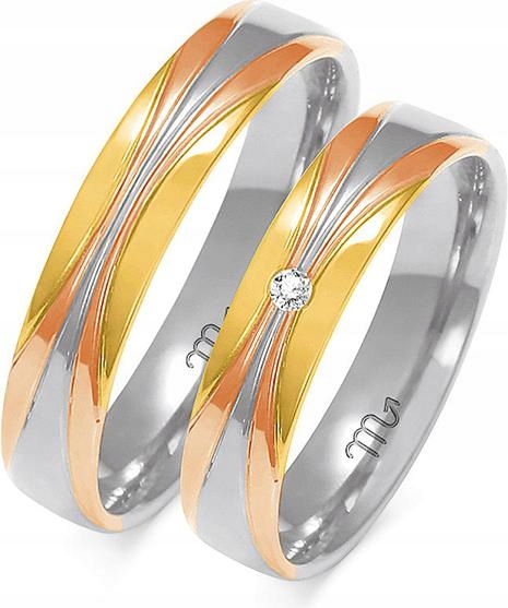 Zlatý snubní prsten 585 s diamantem Roz 29 30 31 pod gravírování pro muže