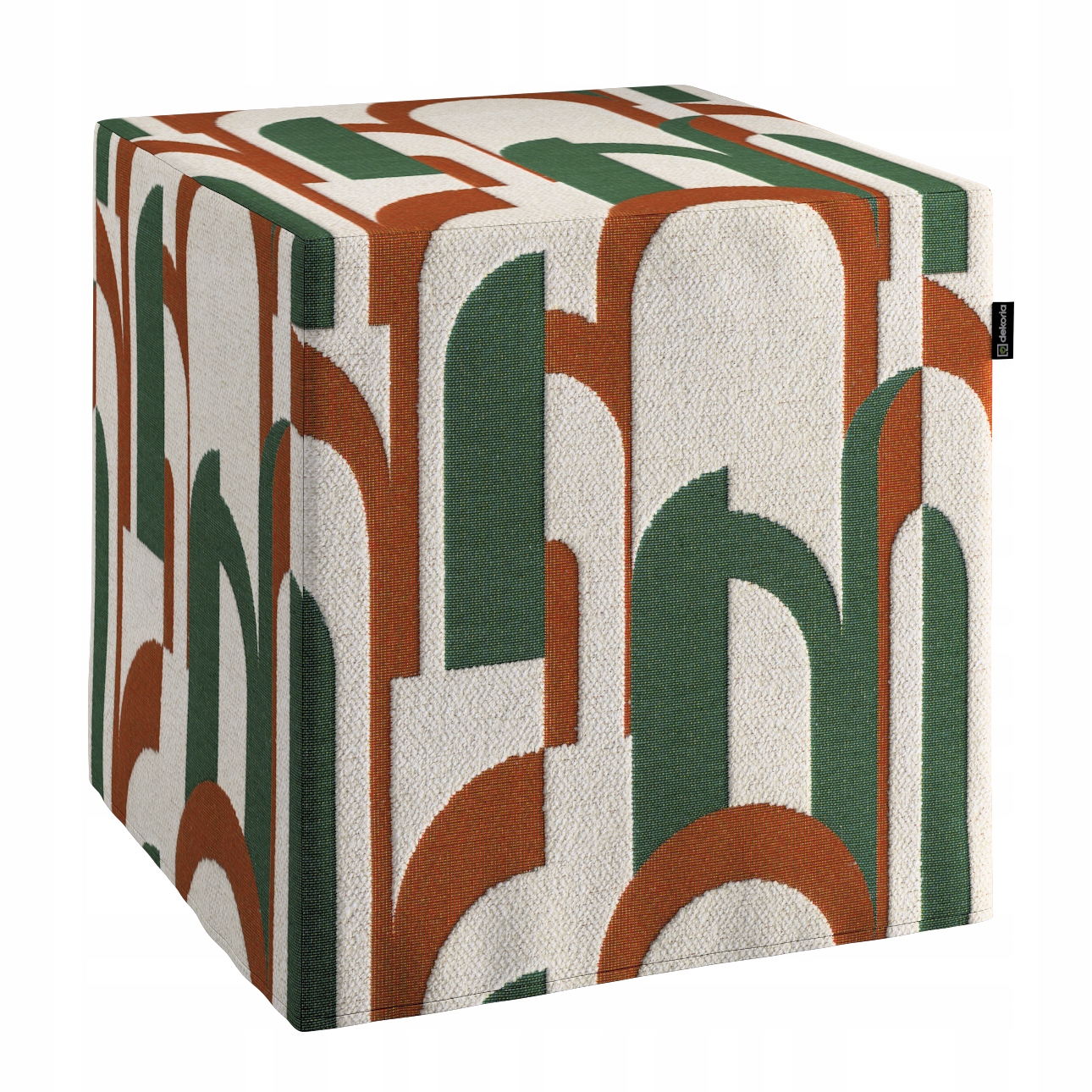 Taburet kostka 40 x 40 x 40 cm zeleno-červená