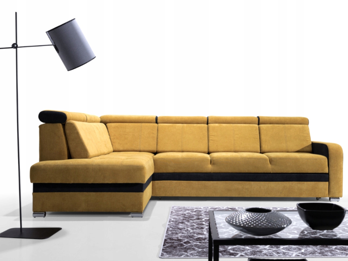 Rohová Sedací Souprava Rozkládací Moderní 304×180 Opěrky hlavy Kontejner Kongo RBN11