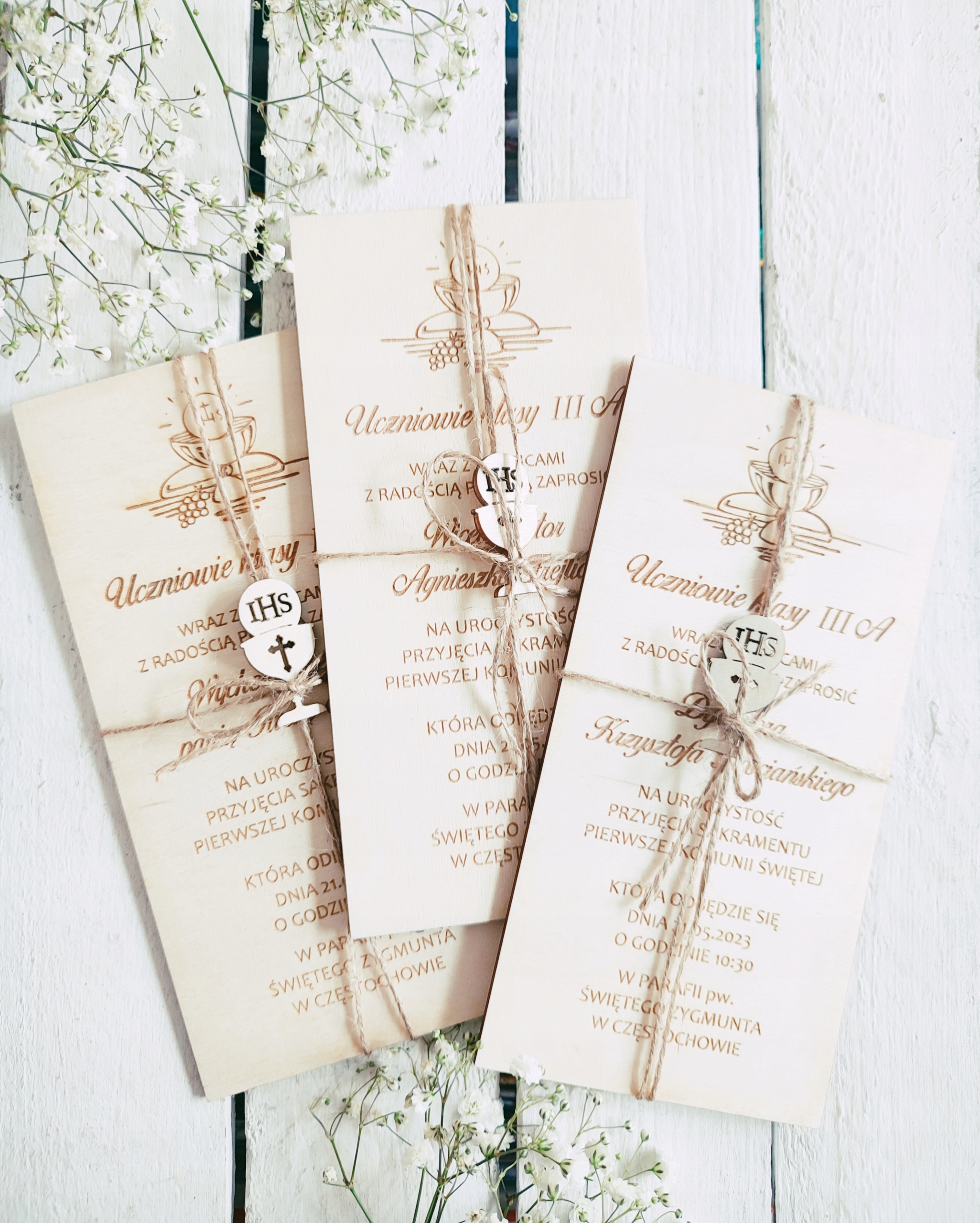 ZAPROSZENIA ŚLUB KOMUNIA CHRZEST DOWOLNY GRAWER