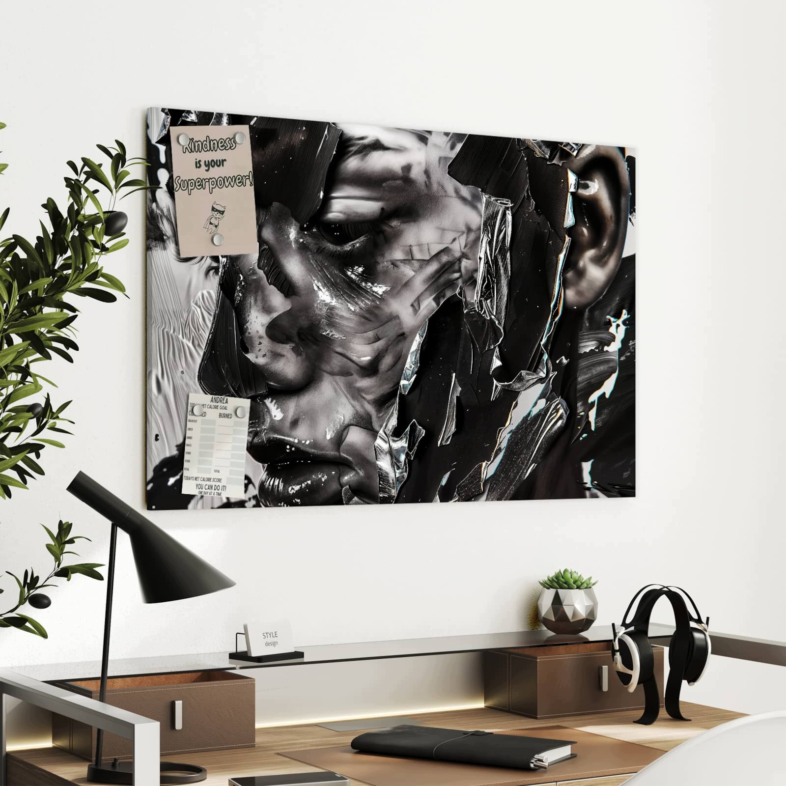 Magnetická tabule Abstraktní Portrét 90 × 60 cm