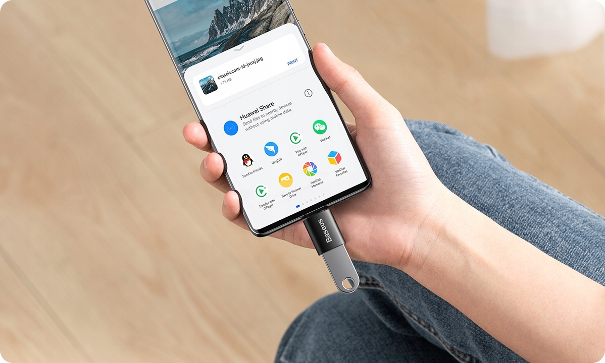 PRZEJŚCIÓWKA ADAPTER BASEUS USB-A DO USB-C TYPE-C OTG 3.1 TRANSMISJA DANYCH Marka Baseus