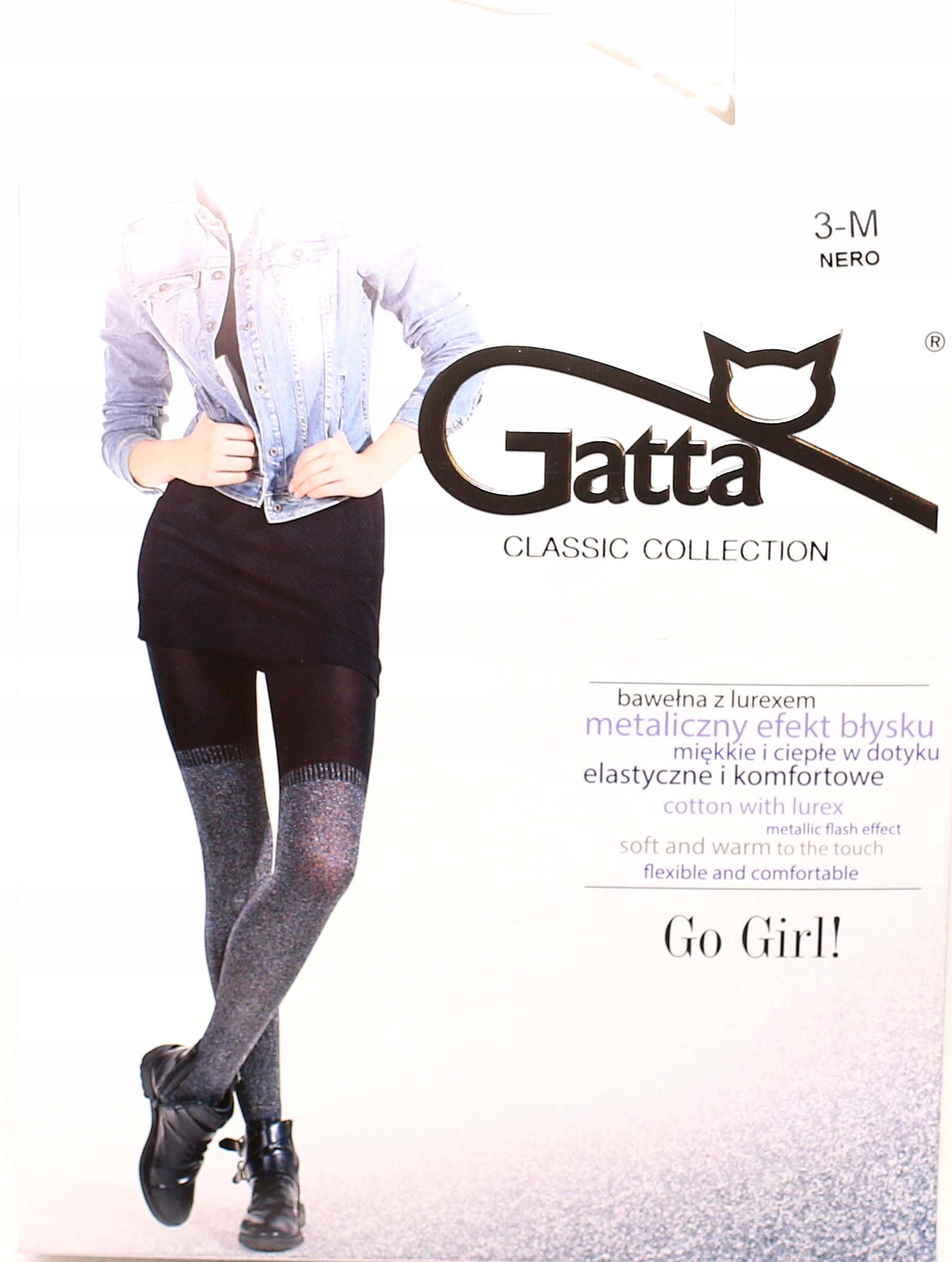 

Gatta Go Girl R3 rajstopy jak zakolanówki bawełna