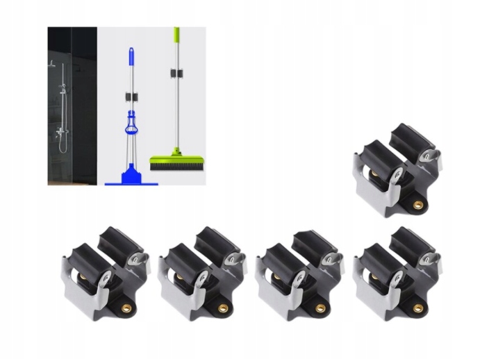 WIESZAK NA MOP MIOTŁE GRABE NARZĘDZIA 7 SZT UCHWYT Rodzaj uchwyty pojedyncze