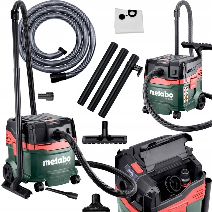Metabo As 20 L Pc Odkurzacz przemysłowy 1200W Czyszczenie Filtra 602083000