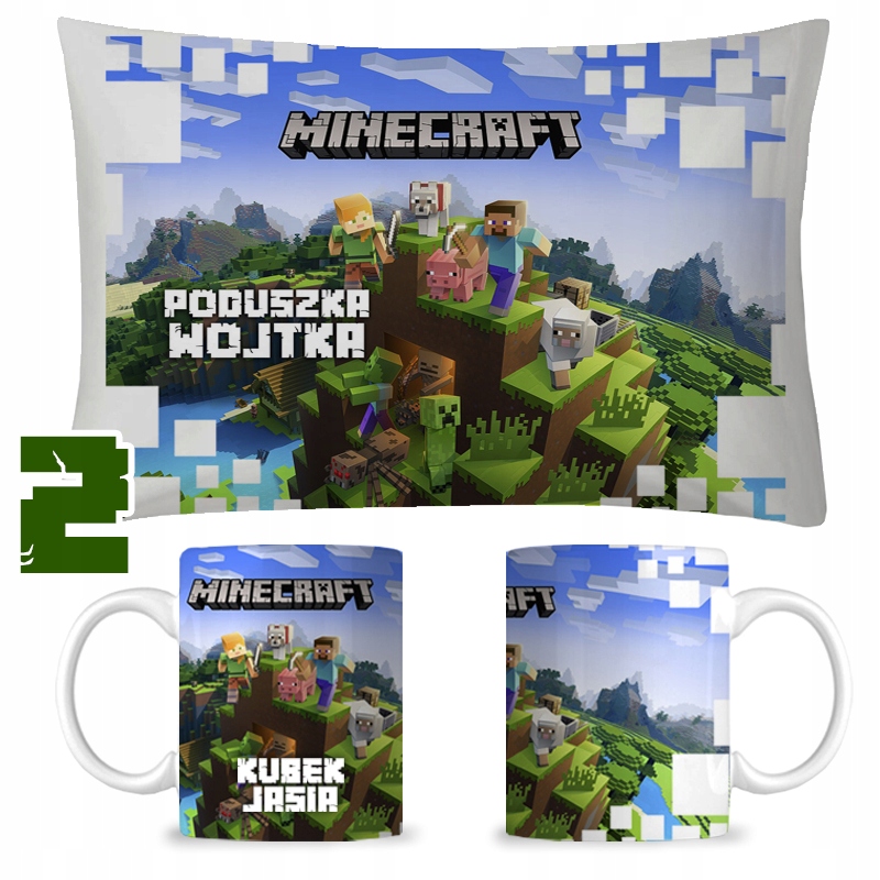 ZESTAW KUBEK I PODUSZKA MINECRAFT PREZENT IMIĘ Marka Art Crop