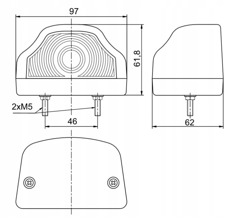 LAMPKA LAMPA OŚWIETLENIE REJESTRACJI LED LT104 Numer katalogowy części FT104