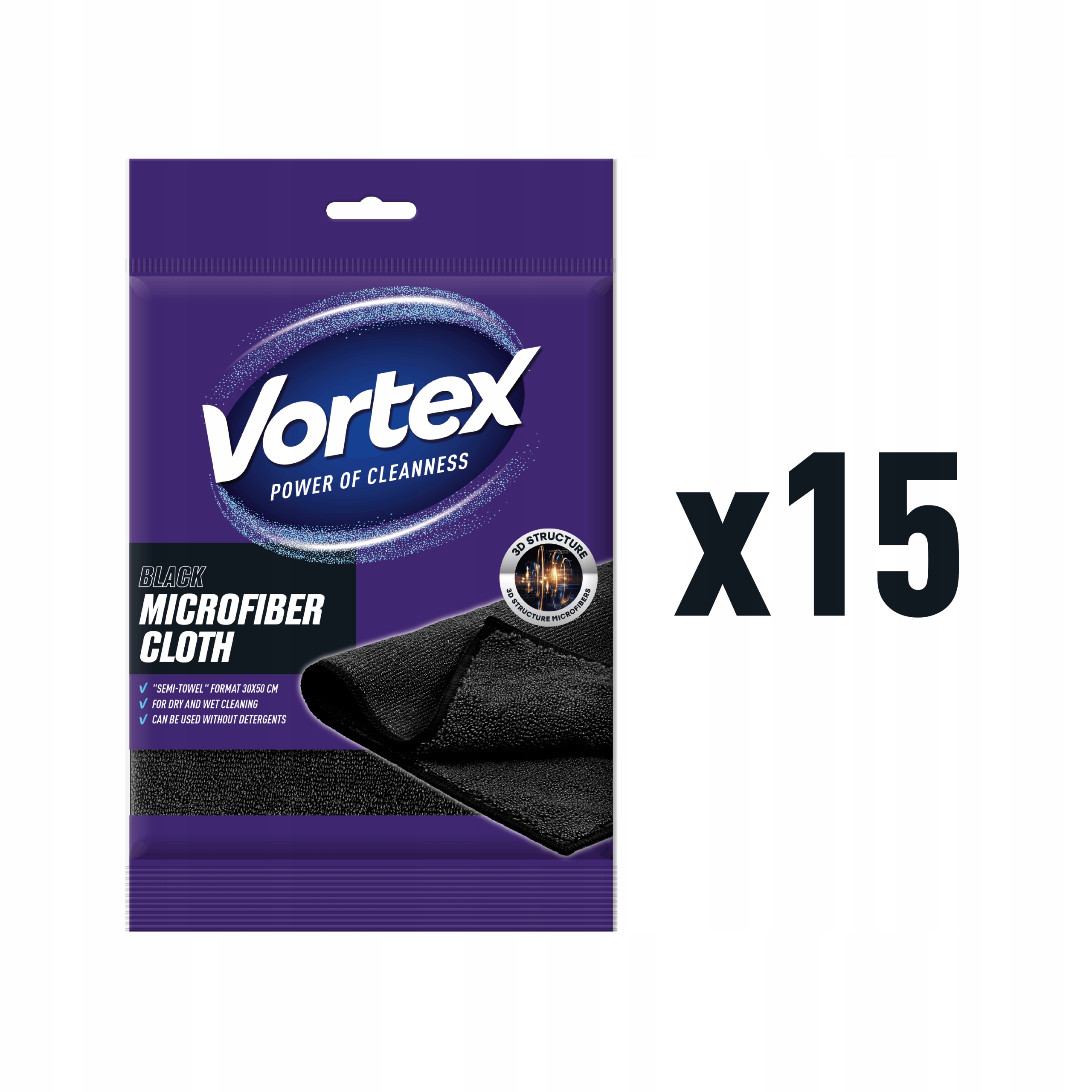 Levně Utěrka Utěrka Mikrovlákno Ručník Na Čištění Vortex 15 × 1 ks