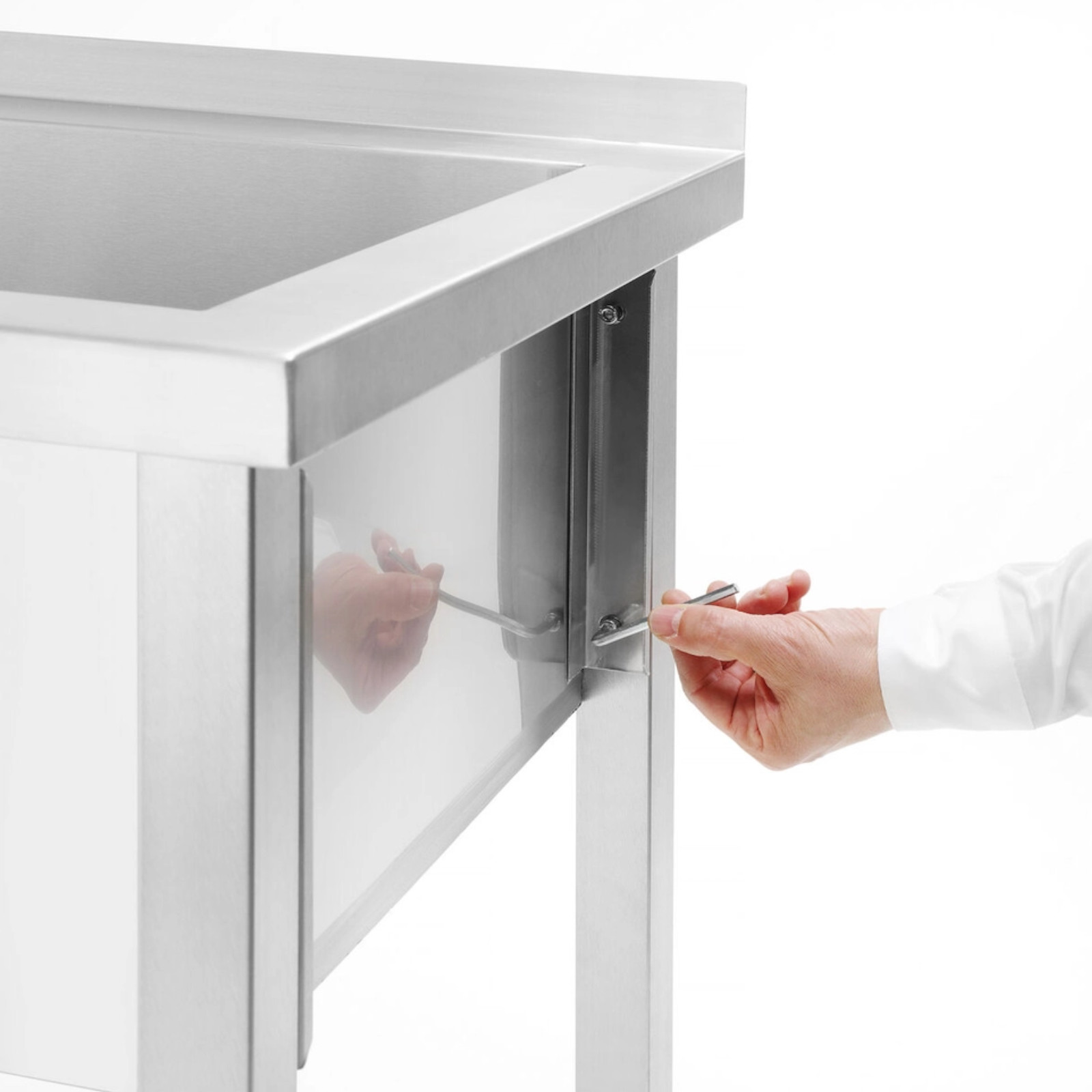 Basen zlew gastronomiczny jednokomorowy Budget Line STAL 800 x 600 x 850 cm Wysokość produktu 85 cm