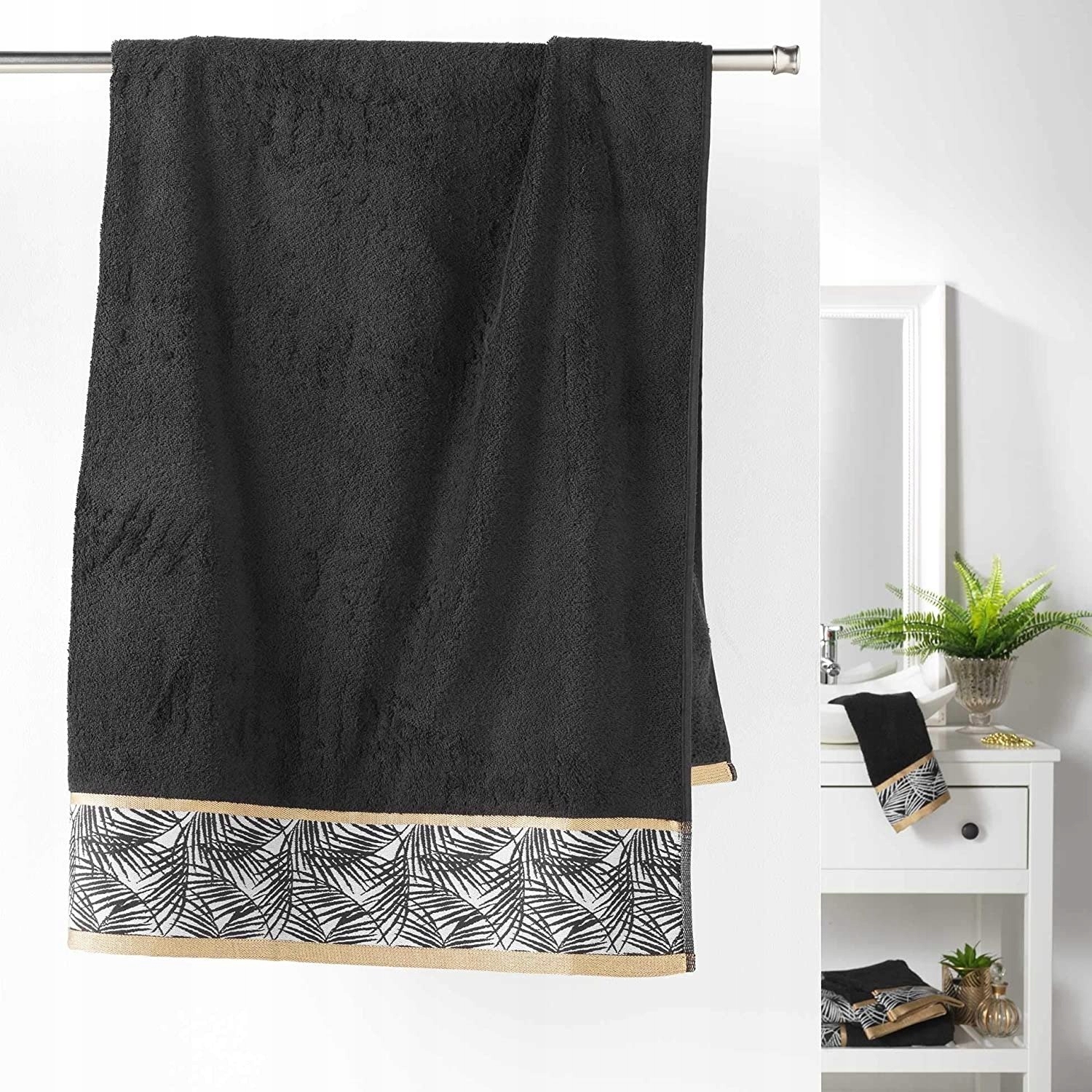 

Ręcznik Kąpielowy Bawełna 100% Czarny 90x150