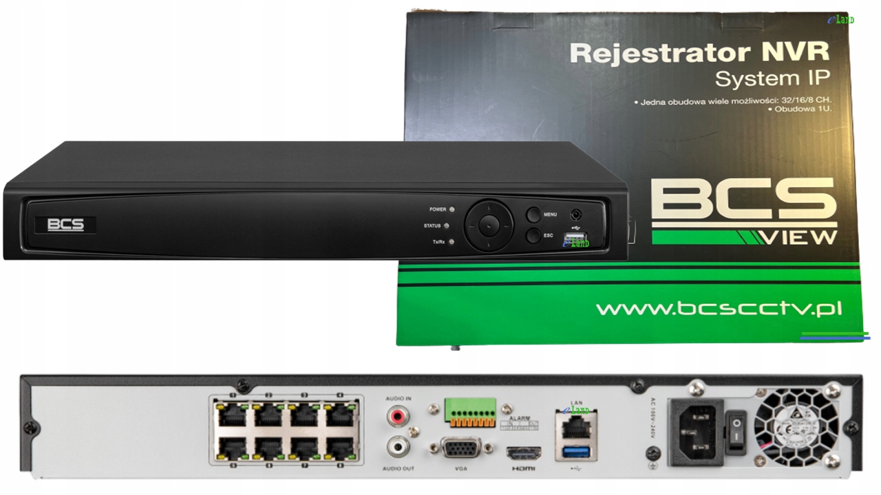 Rejestrator Ip BCS-V-NVR0802-4K-8P 8CH, 12MPx