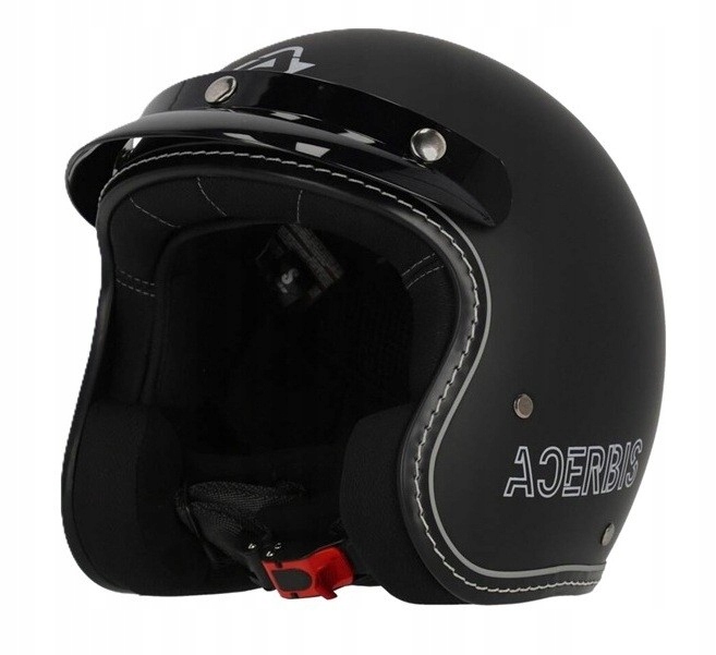 Acerbis Skodela Matt Black otvorená prilba bobber chopper drag cafe racer XL