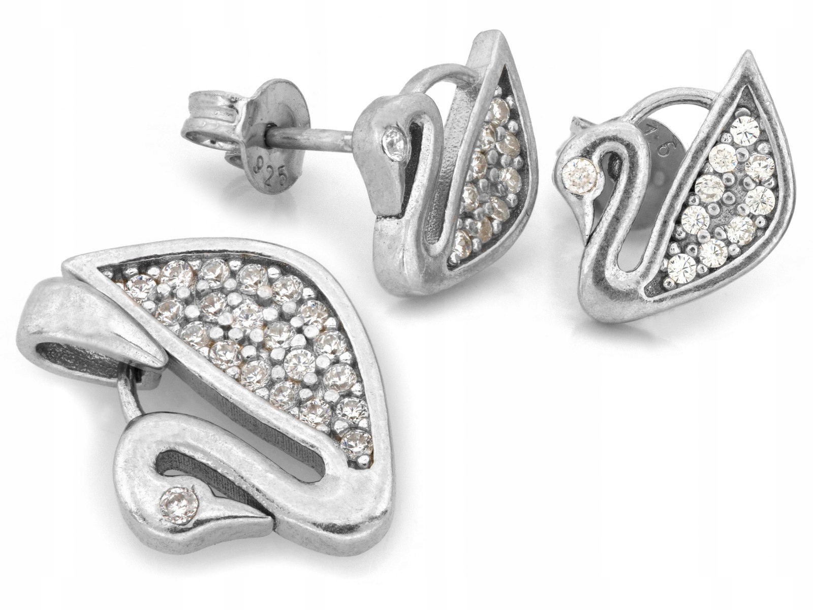 Dámský set stříbra 925 labutě, elegantní design, efektní jako dárek