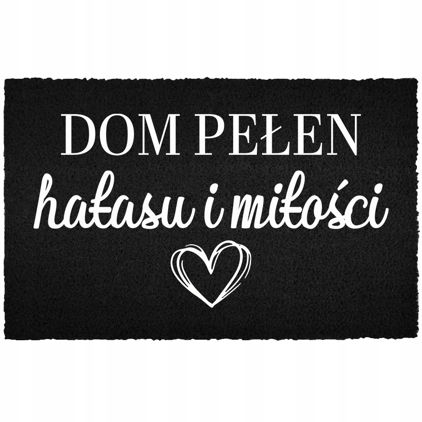 Rohožka Pod Vchodové Dveře 60X40 CM Kokosová Černá Hluk A Láska