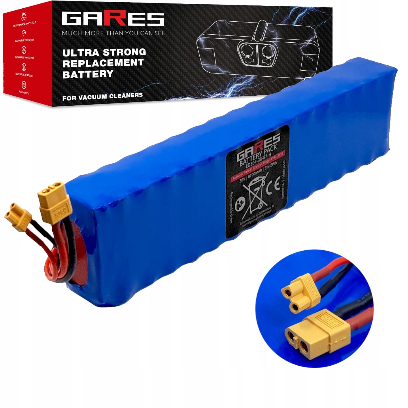 Bateria do hulajnogi Argento Evo Active, wtyki XT60, XT30 36V 8,7Ah Li-Ion