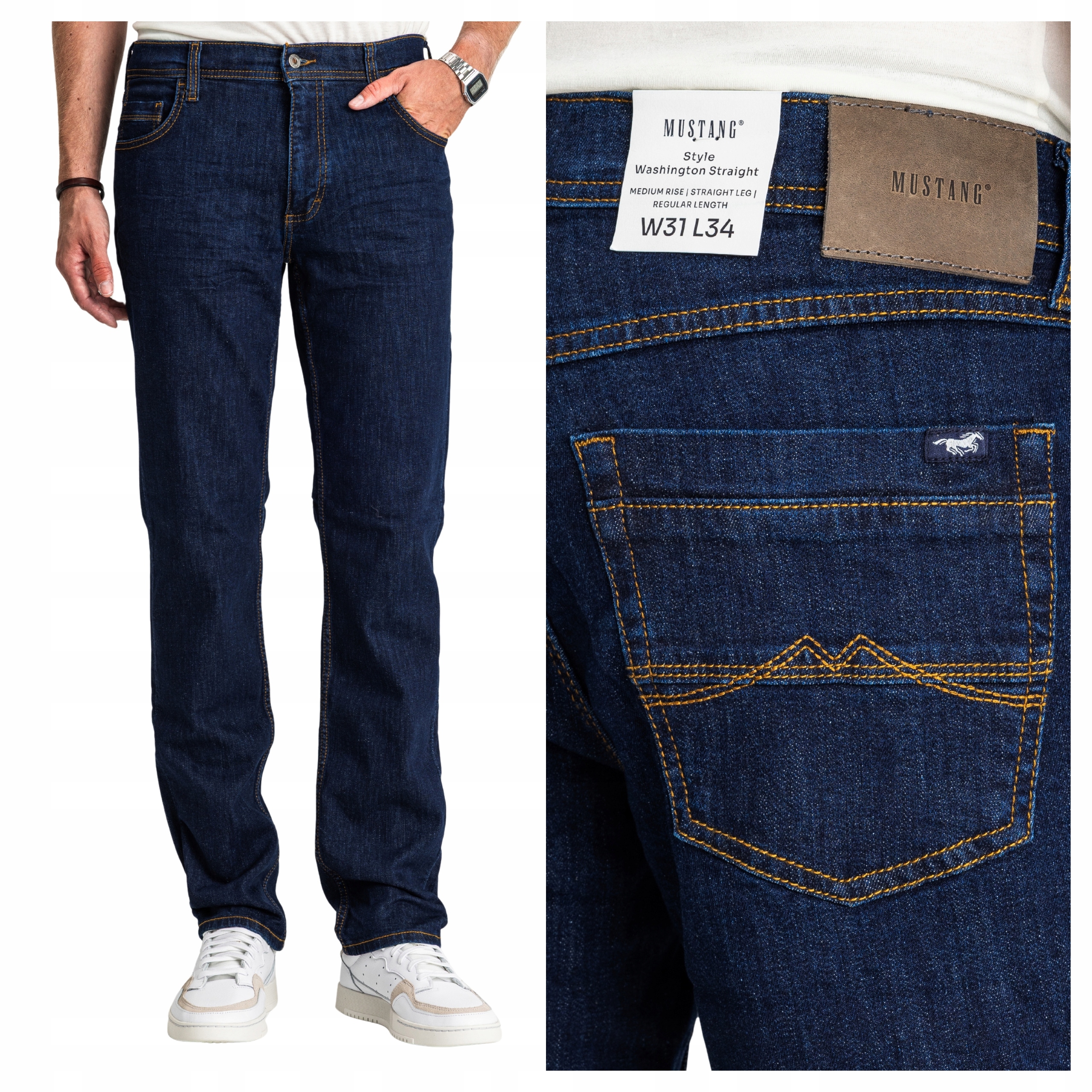 Mustang Washington Straight Pánské Džíny Jednoduché Klasické W34 L34