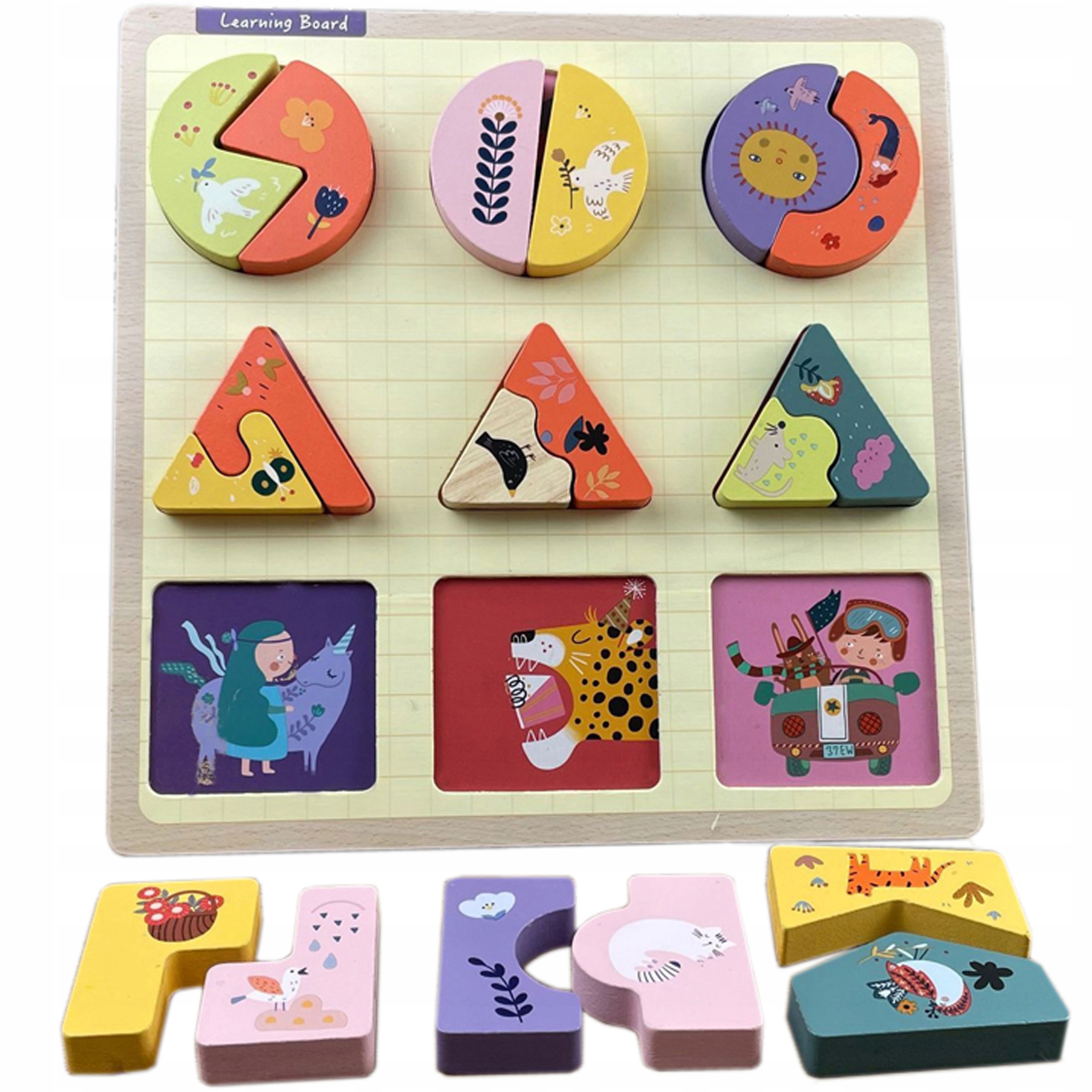 PUZZLE DREWNIANE EDUKACYJNE ZWIERZĄTKA