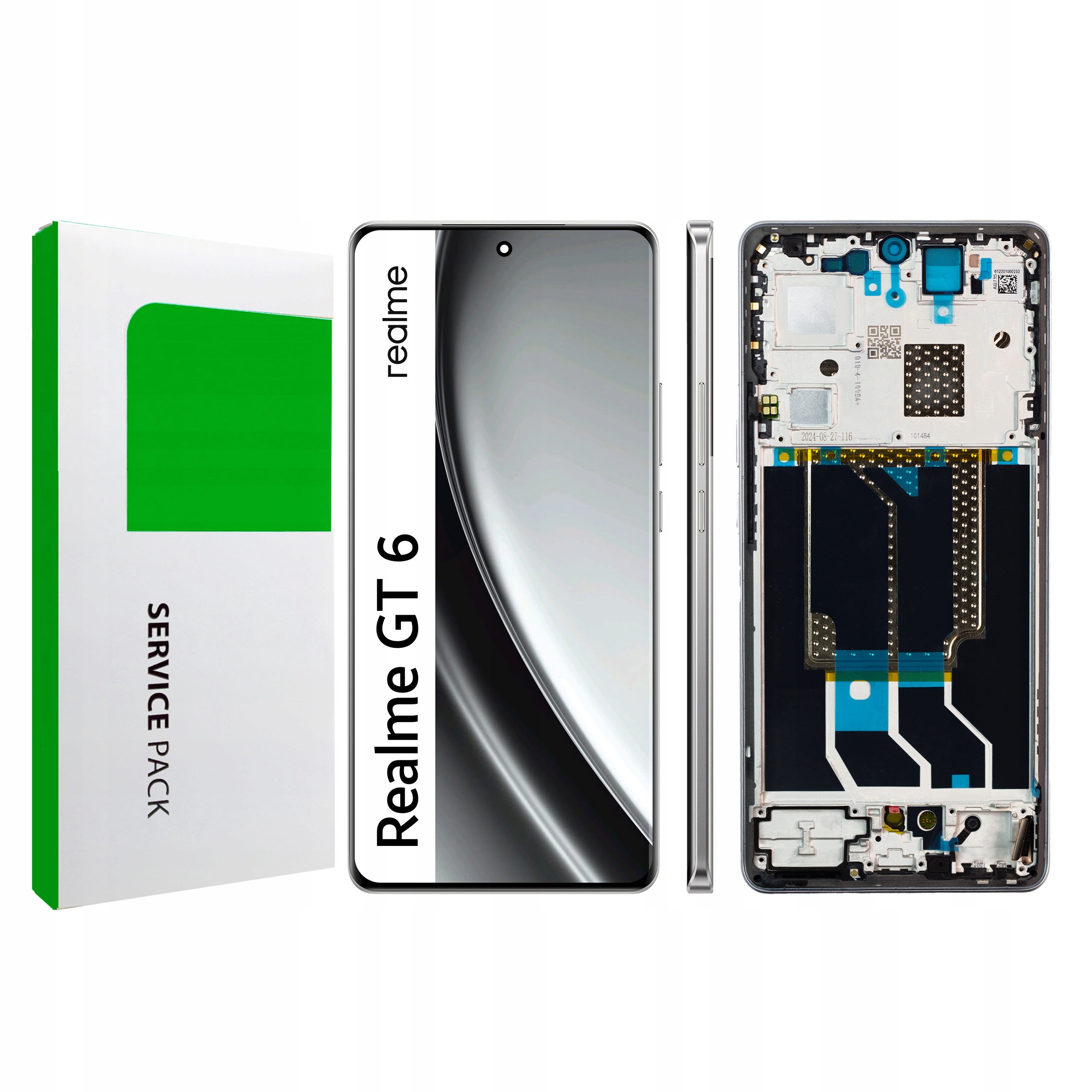 Displej s rámčekom pre Realme GT6 Originál Zila Panel LCD Fluid Sliver