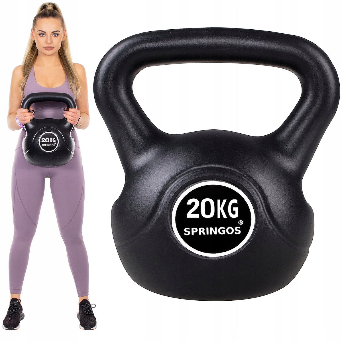 

Kettlebell Odważnik Hantla 20kg Kula Hantel Czarny