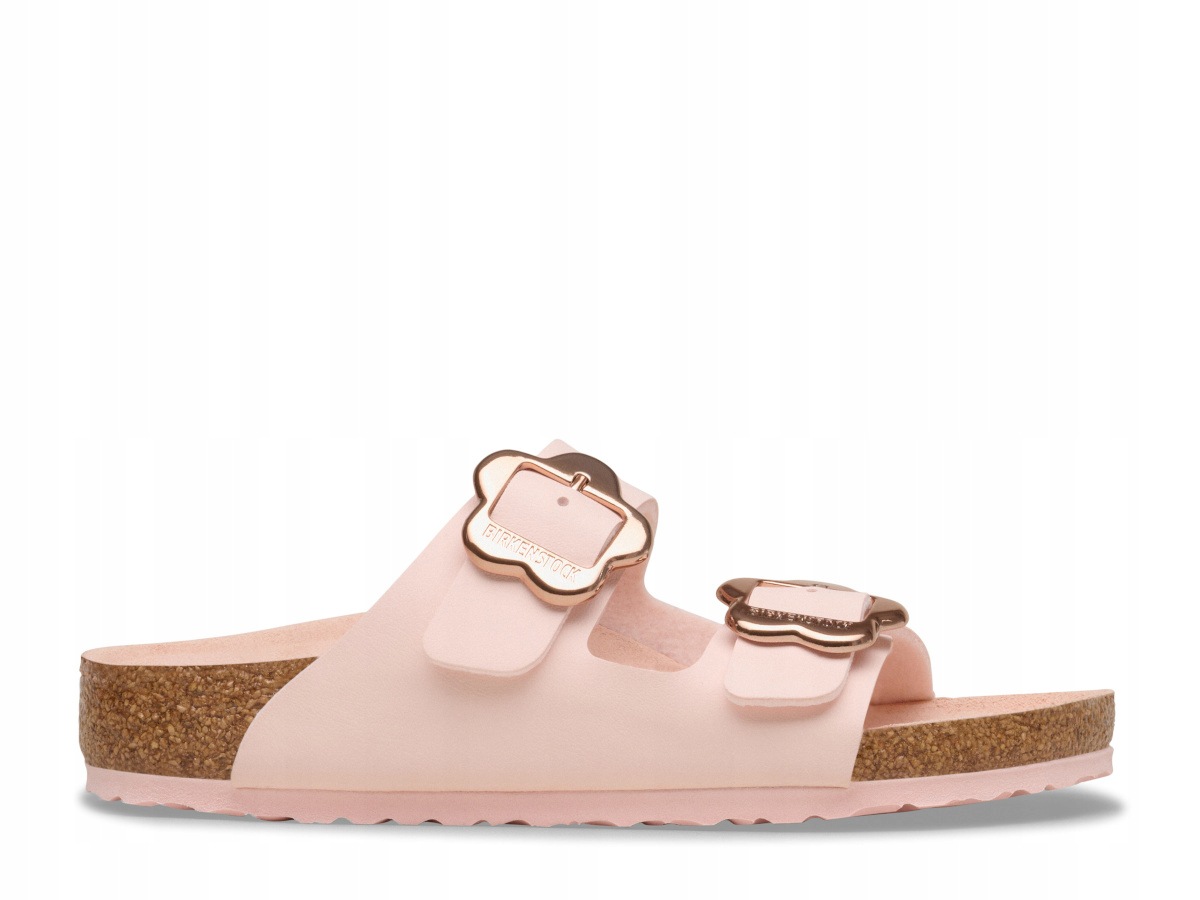 Klapki dziecięce Birkenstock Arizona Kids korkowe kwiatki różowe 39