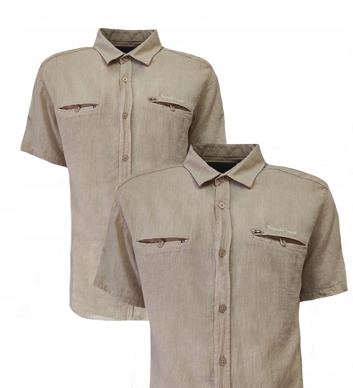 Pánská sportovní košile bavlna letní casual béžová XXL Bagarda