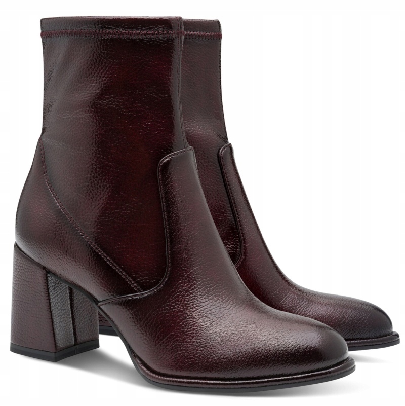 Dámské kotníkové boty vínové Eko Tamaris 1-25357-41 568 Merlot Patent Vel. 36