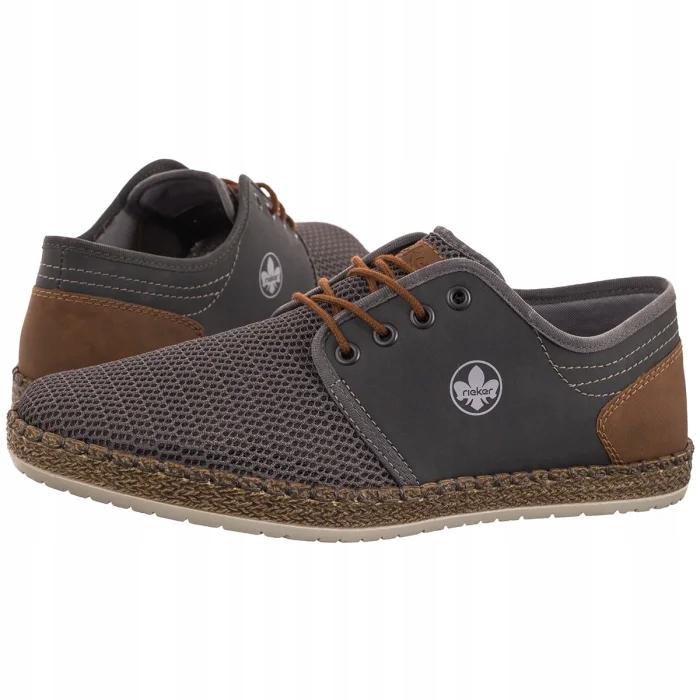 Pánské boty Prodyšné Pohodlné Polobotky Rieker Šedé B5249-45 Grey