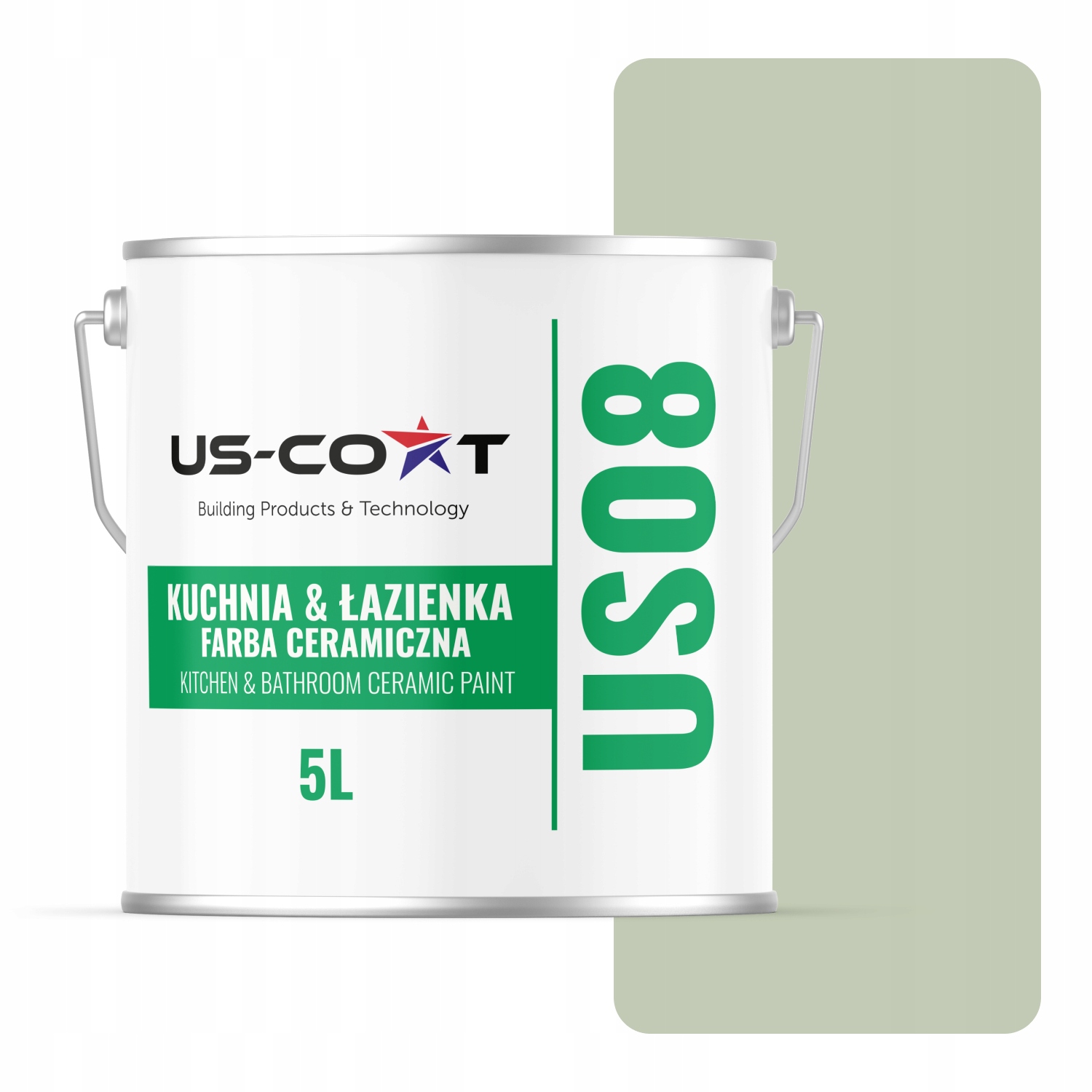 Keramická Farba Kuchyňa Kúpeľňa Farba Zelená Svetlá H2157 Mat 5L Nástenná