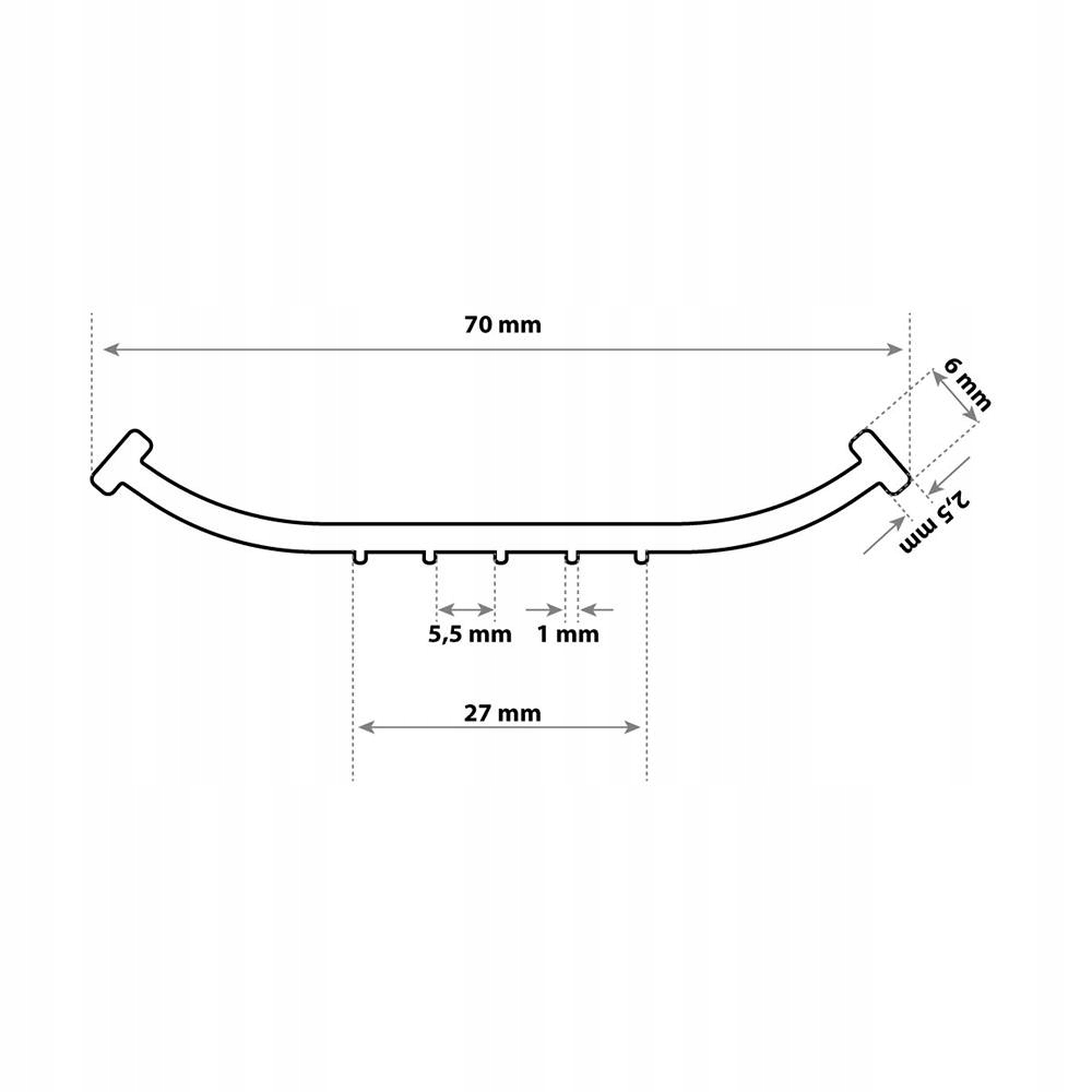 Uszczelka do bramy garażowej SBD02 5,5 m 70x6mm Kod producenta SW10562.9