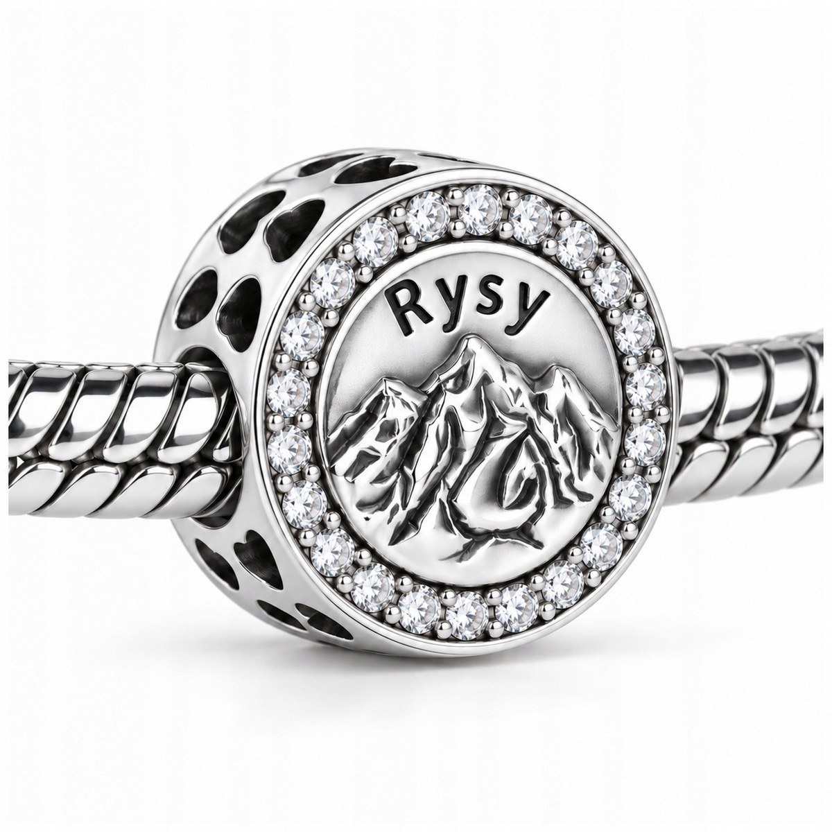 Charms Rysy Tatry srebro 925 cyrkonie koralik do bransoletki 12 mm